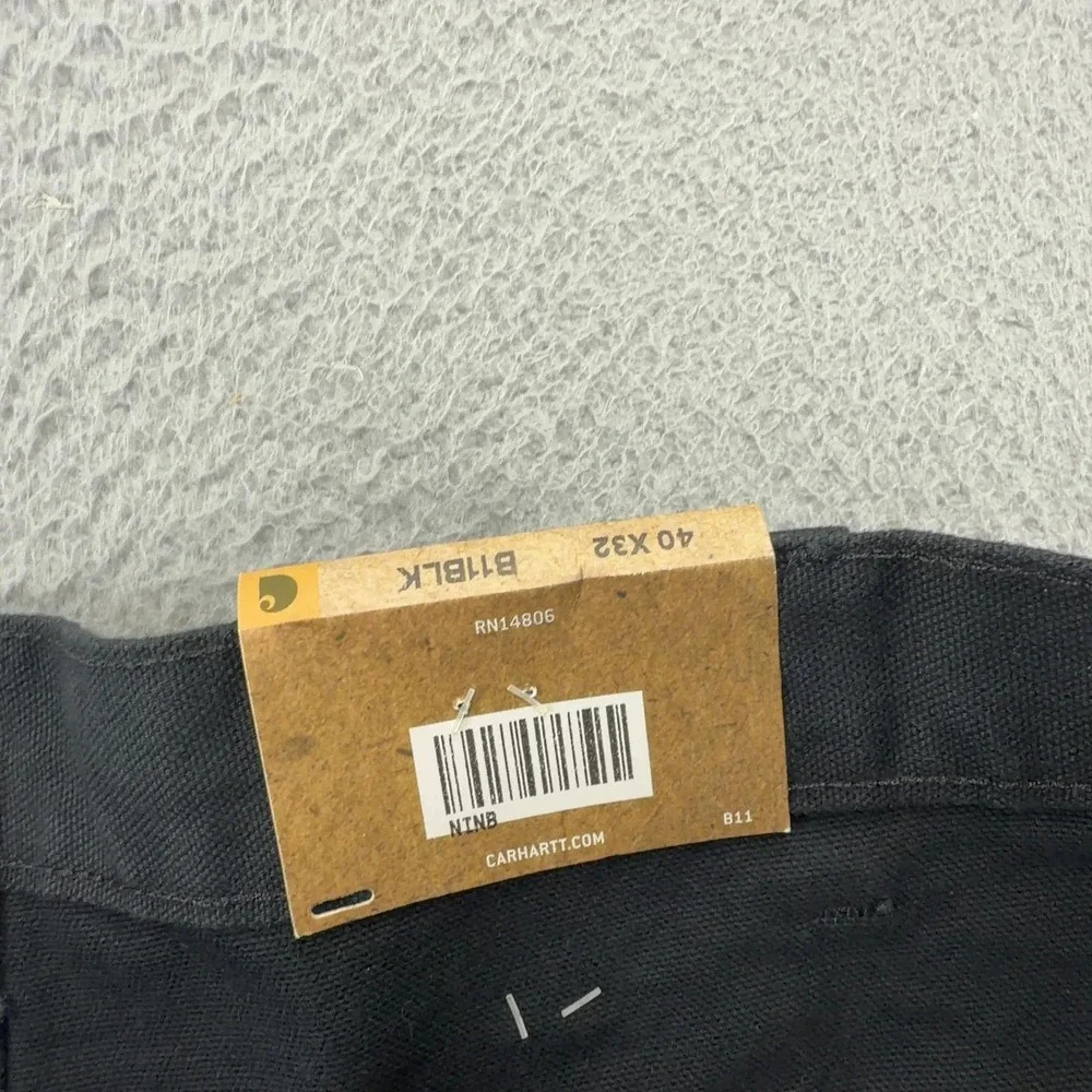 Carhartt Jeans Mens 40x32 Black Loose Straight Washed Duck Dungaree Orginal Fit